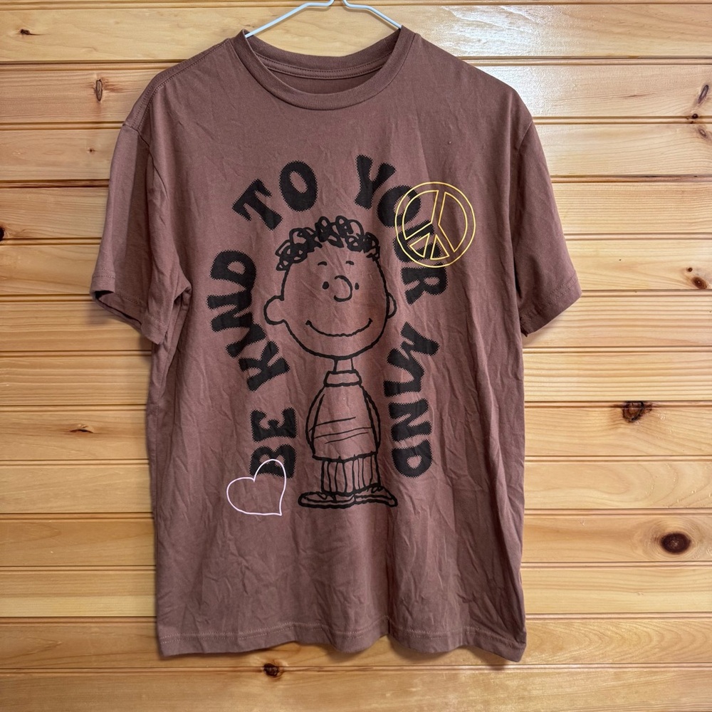 Peanuts Brown Be Kind To Your Mind Tee Small